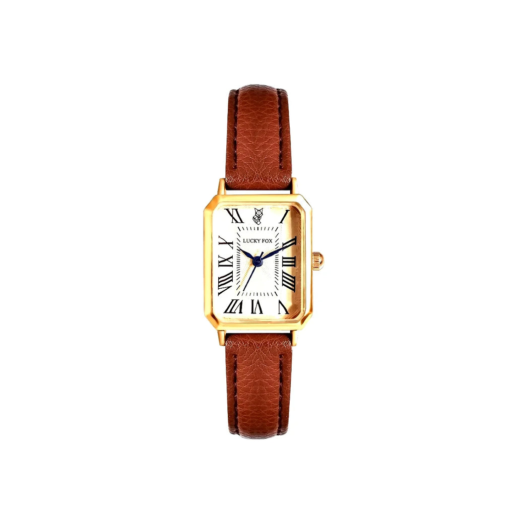 Fashion Retro Digital Dial Casual Watches Square Leather Strap Fashionable Clock Quartz Wristwatch for Women Gift mbzr