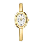 YaLaLuSi Vintage Silver Ladies Oval Wristwatch Classic Roman Scale Solid Open Cuff Band Glossy Black Dial Fashion Quartz Watch For Daily Work Casual Outfits