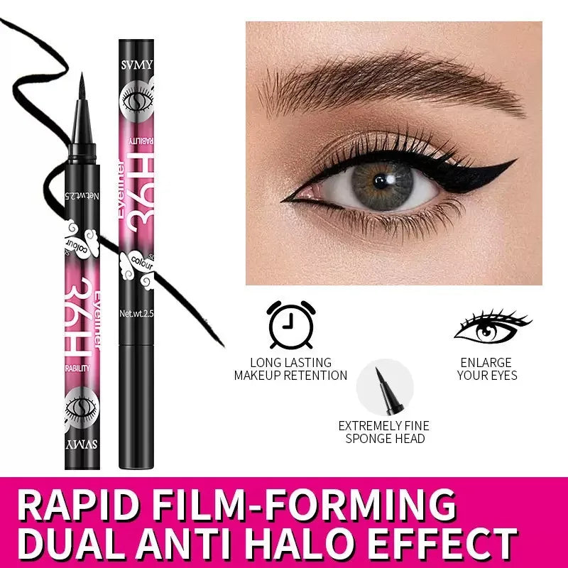 12-Pack Waterproof Black Liquid Eyeliner – Long-Lasting mbzr