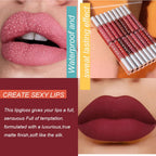 Matte Liquid Lipstick Lip Oil 10pc/set, Waterproof Velvet Lip Gloss Long Lasting Non-transfer Nude Red Pink Daily &Party Makeup mbzr