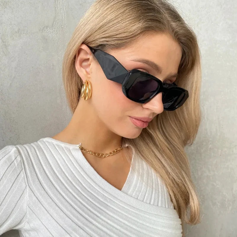 Vintage Brand Fashion Small Square Casual Sunglasses for Women Retro Unique Legs Eyewear UV400 Sun Glasses Ideal for Outdoor Travel Daily Wear Beach Trips Driving and All Kinds of Summer Outdoor Activities