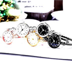 YIKAZE Women Watches Small Gold Bangle Bracelet Watch Stainless Steel Retro Ladies Quartz Wristwatch Clock Fashion Dress Watch mbzr
