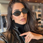 Fashion Oval Simple Literary Sunglasses Women Retro Small Frame Commuting Sunglasses Luxury Brand Design Travel Sunglasses UV400 mbzr