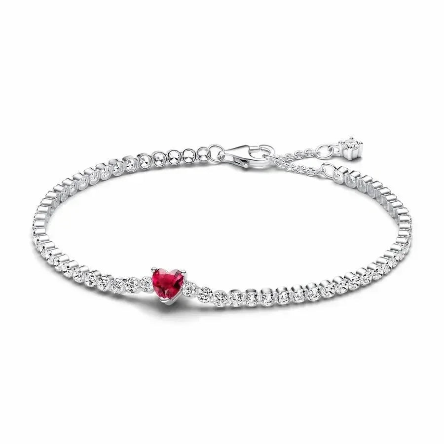 Hot selling 925 Sterling Silver Exquisite Stars Heart-shaped All Zircon Tennis Bracelet Luxurious Charm Bracelet Surprise Gifts mbzr