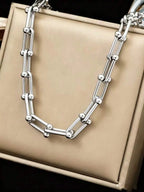 Stainless steel chain necklace for everyday wear, lightweight and stylish unisex accessory