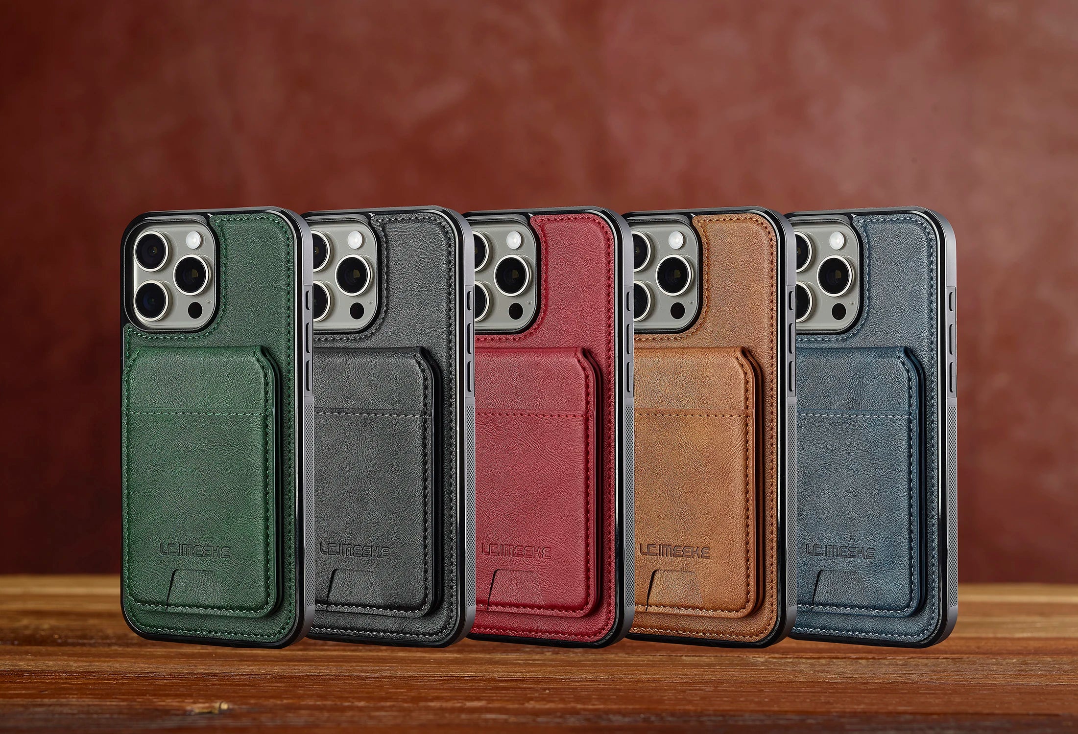 2 in 1 Detachable Leather iPhone Case with Card Pocket - Magnetic Cover for iPhone 17 pro Max 17 Air 15 14 13 12 11 pro Max