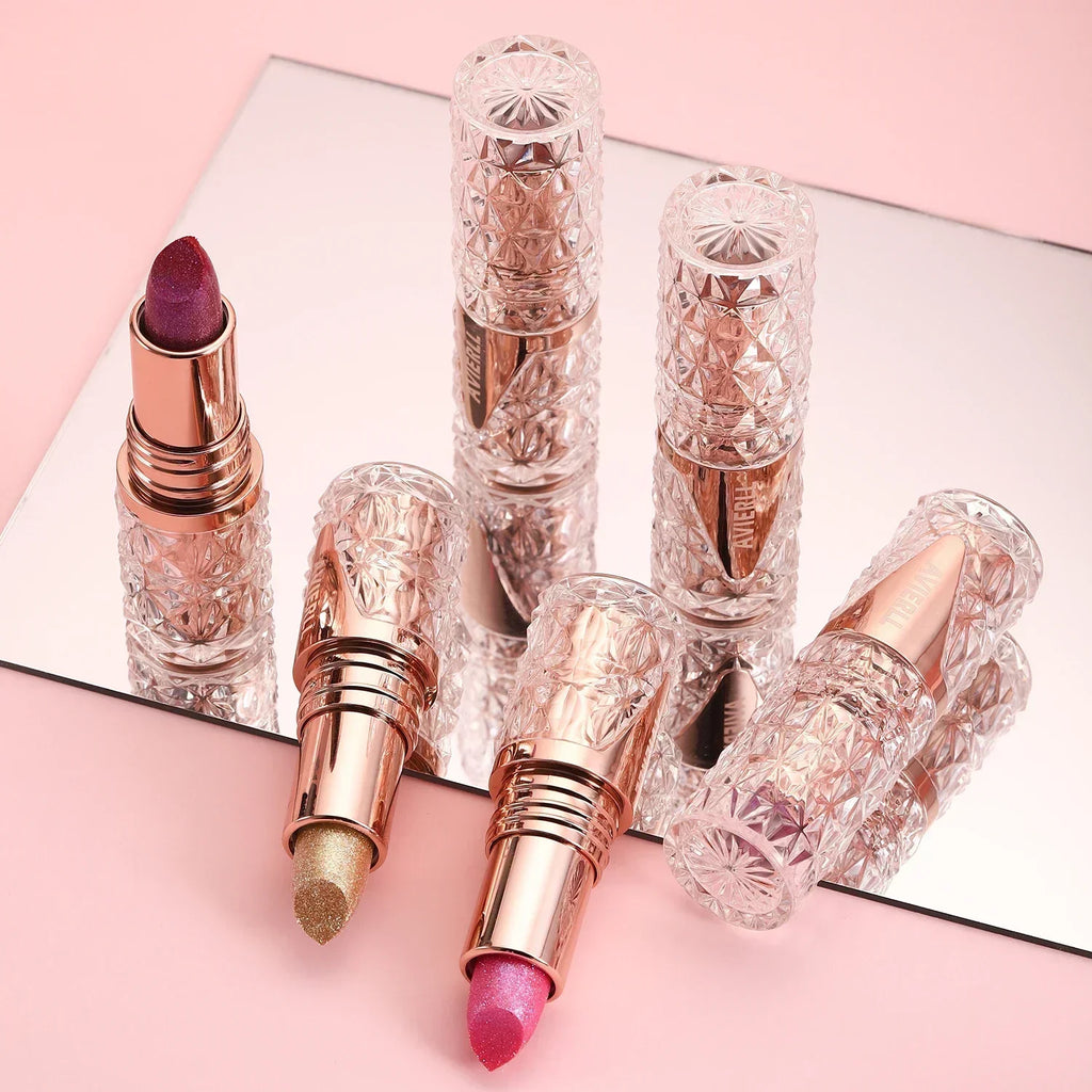 Quicksand Gold Lipstick Fine Glitter lipstick, Moisturizing Silky Mermaid Girl Pink, Long-Lasting Waterproof Grapefruit Orange mbzr
