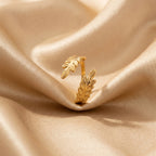 The Olive Branch Leaf-shaped Design of This Adjustable and Rotatable Stainless Steel Ring Can Be Opened and Adjusted. It Won't Fade and Is Suitable As A Daily Commuting, Casual or Special Occasion Wear Accessory or Gift for L