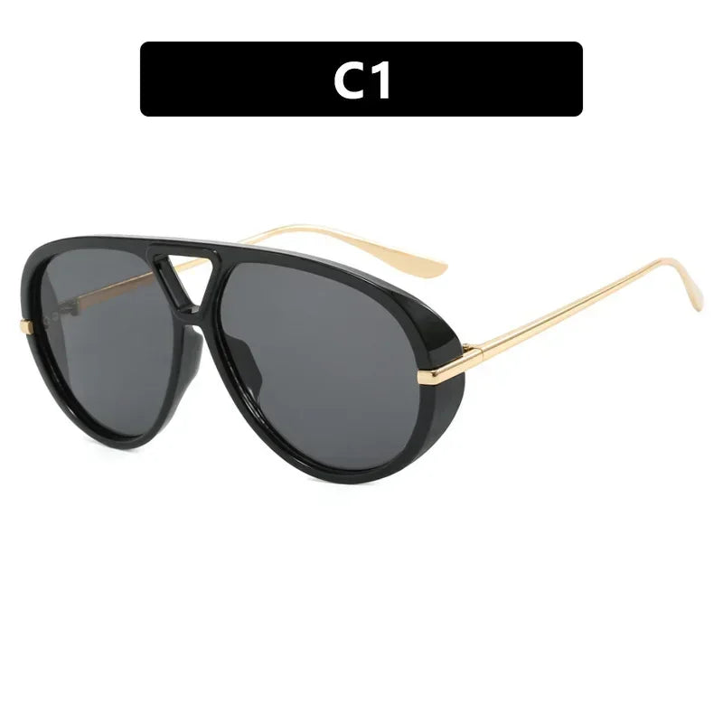 Vintage Oversized Sunglasses Women Retro Brand Big Frame Sun Glasses Female Black Yellow Ins Style Square Glasses Oculos De Sol mbzr