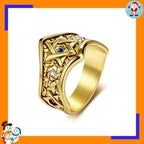 Hot Selling Hexagram Ring Titanium Steel with Sapphire David Star Vintage Ring Hand Jewelry
