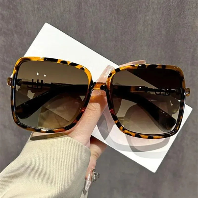 2026 Vintage Square Women's Sunglasses Luxury Designer Sun Glasses Classic Eyeglasses Lady UV400 Big Frame Mirror Oculos De Sol