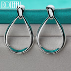 DOTEFFIL 925 Sterling Silver Classic Big Circle Drop Charm Earrings Women Party Gift Fashion Wedding Engagement Jewelry mbzr