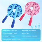 YUEDONG Adjustable Anti-Tangle TPU Beaded Jump Rope for Kids & Adults, 2.8m Length Two-Tone Fitness Skipping Rope for Rhythm Training & Beginner Workouts mbzr
