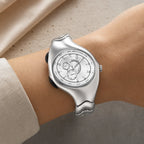 DENVOSI Unisex Torpedo Shape Watch Irregular Streamlined Case Analog Quartz Y2K Gothic Punk Accessory