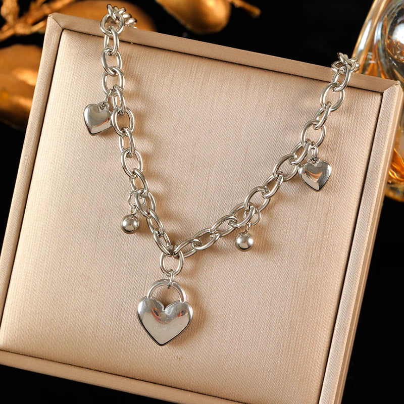 316L Stainless Steel Silver Color Heavy Cuban Chain Necklace For Women Men New Fashion Neck Chain Waterproof Jewelry