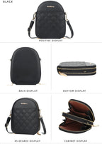 Fashion Small Plaid Leather Zipper Crossbody Bag Shoulder Bag for Women Wallet Purse Handbag with Detachable Strap mbzr