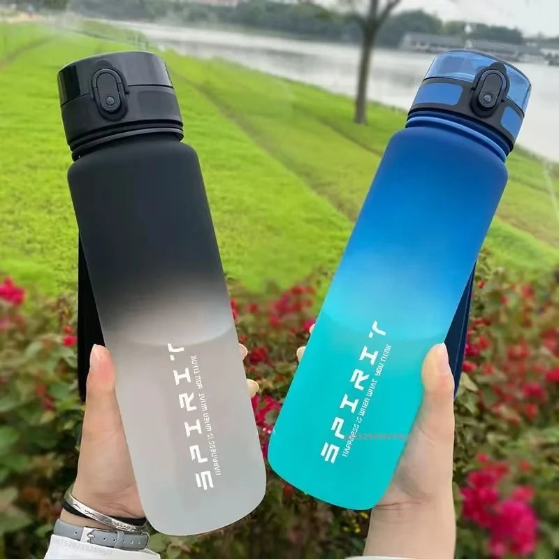 1 Liter Large Capacity Sports Water Bottle Leak Proof Colorful Plastic Cup Drinking Outdoor Travel Portable Gym Fitness Jugs mbzr