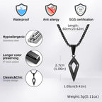 Vnox Beveled Four-Pointed Star Pendant Necklace, Stainless Steel Geometric Collar with Box Chain Gifts for Birthday Father's Day