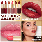 Luxurious 6-Piece Matte Lipstick Set: Long-lasting and highly pigmented, featuring a creamy-smooth texture suitable for all skin tones—perfect for both everyday wear and festive party looks. mbzr