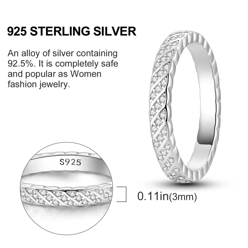 Original 925 Sterling Silver Ring Colorful Diamonds Cubic Zircon Finger Ring for Women