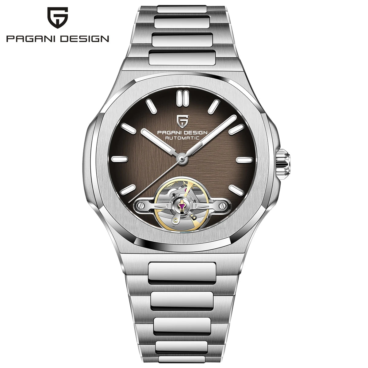 PAGANI DESIGN 2026 Men's Watch Skeleton Luxury Gold Automatic Watch For Men New Stainless steel  Business Mechanical Wristwatch
