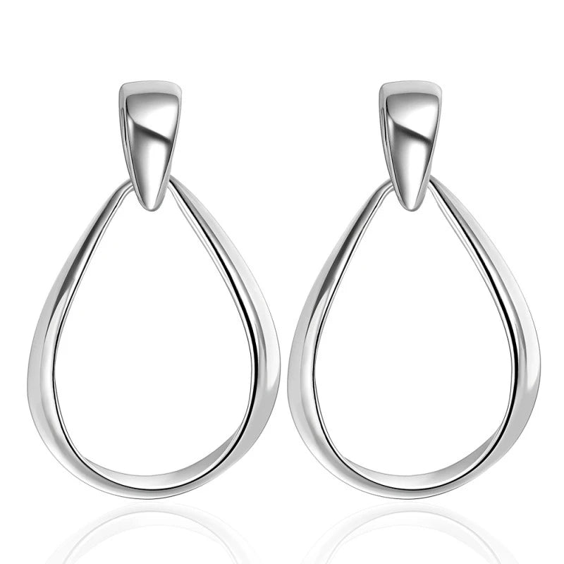 DOTEFFIL 925 Sterling Silver Classic Big Circle Drop Charm Earrings Women Party Gift Fashion Wedding Engagement Jewelry mbzr