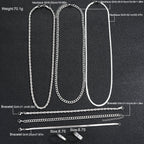 New Arrival Silver Tone Stainless Steel Jewelry Set Unisex Punk Vintage Smooth Ring Necklace Bracelet Waterproof Anti Tarnish Minimal Street Daily Wear Jewelry Gift For Men