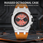 1pcs Men's Orange Silicone Band Luxury Business Quartz Watch for Party Holiday Gift mbzr