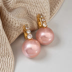 Light luxury zircon hemp gray pearl earrings are suitable for women's daily wear, and give gifts to girlfriends and mothers.