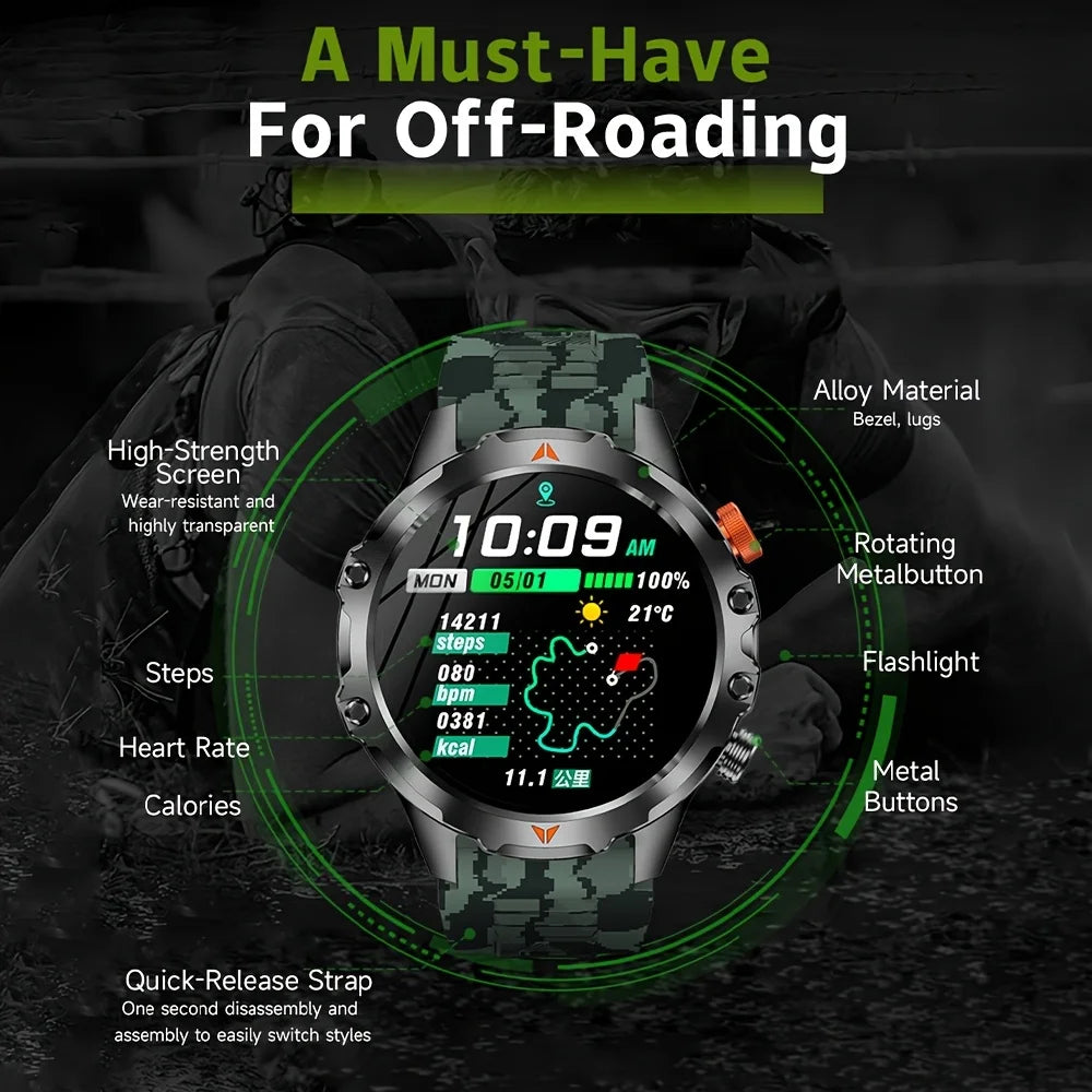 SENBONO AMOLED Smart Watch for Men 1100mAh Battery 25+Day Use Time Compass IP68 Waterproof Sport Men‘s Smartwatch for Men Women
