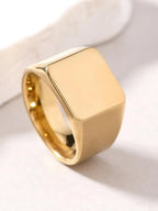 Punk Style Stainless Steel Ring for Men, Unique Square Smooth Finish Titanium Ring, Bold Fashion Statement Jewelry, Stackable Rings, Stacking Rings, Square Shaped Ring, Stackable Finger Rings, Metal Rings