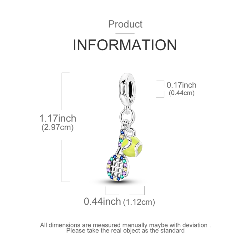 925 Sterling Silver Cute Money Catching Cat Charms Bead Tennis Racket and Ball Pendants Fit Original Bracelet DIY Jewelry Gift mbzr
