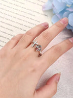 1 PC Fashion Cubic Zirconia Cross Ring For Women For Wedding Engagement Party Jewelry Valentine's Day Gift Artificial Zircon Rings