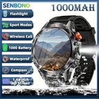 SENBONO AMOLED Smart Watch for Men 1100mAh Battery 25+Day Use Time Compass IP68 Waterproof Sport Men‘s Smartwatch for Men Women
