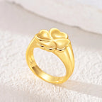MULA Wedding Band Rings 925 Sterling Silver Gold Four-leaf Clover Signet Ring 6-9 For Women Man Anniversar Fashion Jewelry Gift