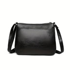 Women Crossbody Fashion Pu Leather Large Capacity Multi-Pocket Mom Bag Black Embossed Outing Party Shoulder Bag