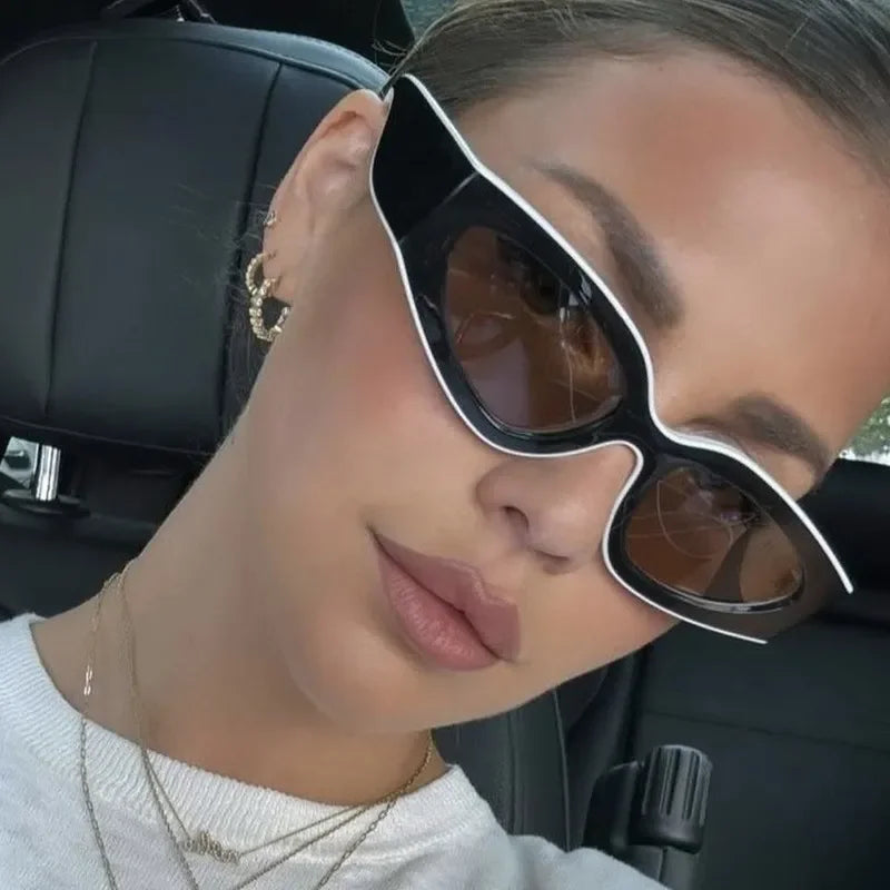 Cat Eye Sunglasses for Women and Men with Contrasting Color Accents Advanced Styling UV Protection Lightweight Frame Trendy