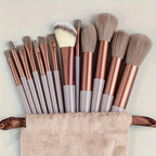 13 Soft Makeup Brushes Set With Perfect Soft Pouch - Premium Makeup Tools,Made Of High Quality Fibers,Girly Fashion Items mbzr