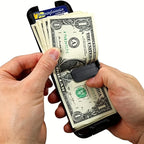 metal wallet wallet, RFID block minimalist wallet men's ultra thin aluminum clip pocket cash credit card holder mbzr