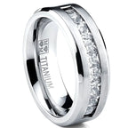 Hot Selling Silver Plated Stainless Steel Rings For Men Square Cubic Zircon Ring Jewelry Accessories Wholesale Size 7-13