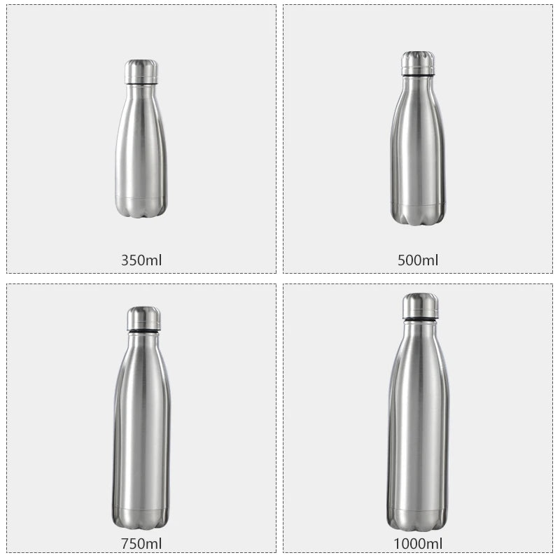 Stainless Steel Water Bottle 1 Liter Free Shipping Items, Drink Bottle for Sport Travel Cups,  500 750 1000ml Water Bottles mbzr