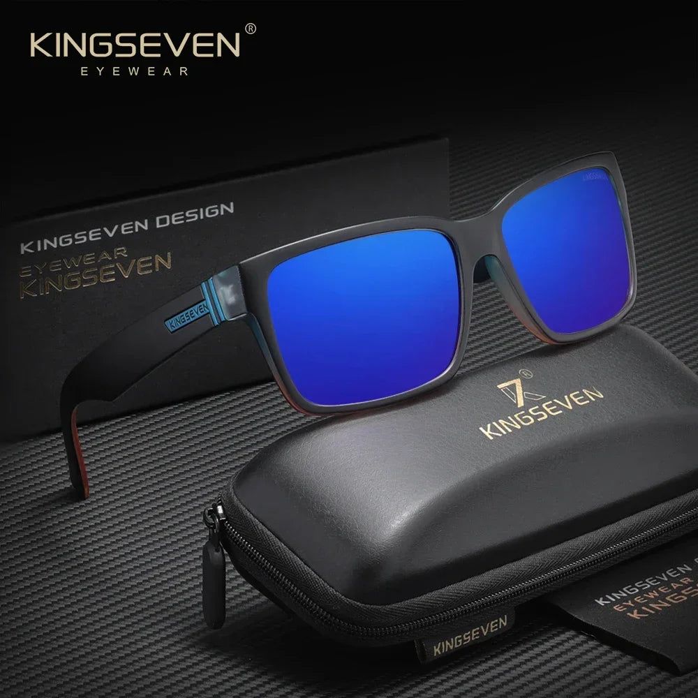 KINGSEVEN Square Frames Fashion Sunglasses For Women Men Driving Polarized UV400 Glasses Outdoor Protective Sports Eyewear