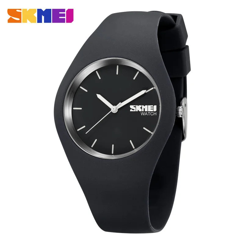 Student Silicone Waterproof Quartz Analog Watch Simple Gender-Neutral Jelly Color Gift Watch