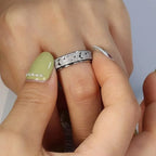 Unique Spinning Ring for Men - Rotating Moon and Star Design with Stainless Steel Ends