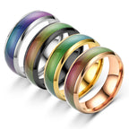 1PCs Changing Color Stainless Steel Rings Women Mood Emotion Feeling Temperature  6MM Width Ring For Men Couples Fashion Jewelry Gift