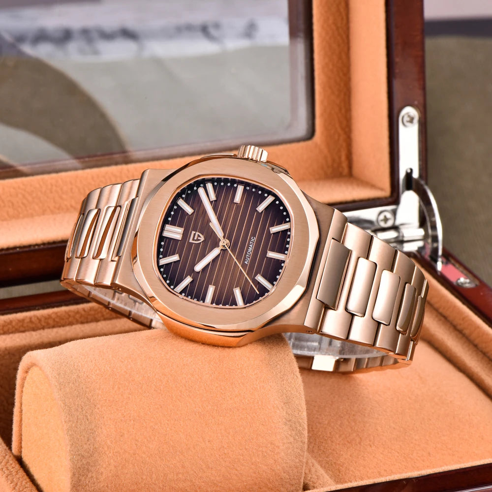 New Men's Watches PAGANI DESIGN Luxury Rose Gold Automatic Watch For Men Mechanical Wristwatch Waterproof AR Sapphire Clock 2026 EU Local Shipping