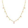 Vnox Sparking Clear Stones Charms Necklaces for Women,Gold Plated CZ Stones Pendant Necklaces,Trendy Jewelry Gifts for Girls