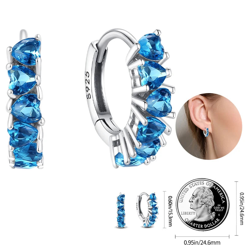 Women's 925 Sterling Silver Circle Style Simple Colorful And Shiny Zircon Earrings Fit For Attend A Wedding Exquisite Jewelry mbzr