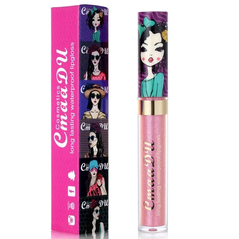 Gold Flash Liquid Lipstick Shimmer Lip Gloss Beauty Girl Diamond Glitter Lip Tint Waterproof Long Lasting Lipsticks Makeup mbzr