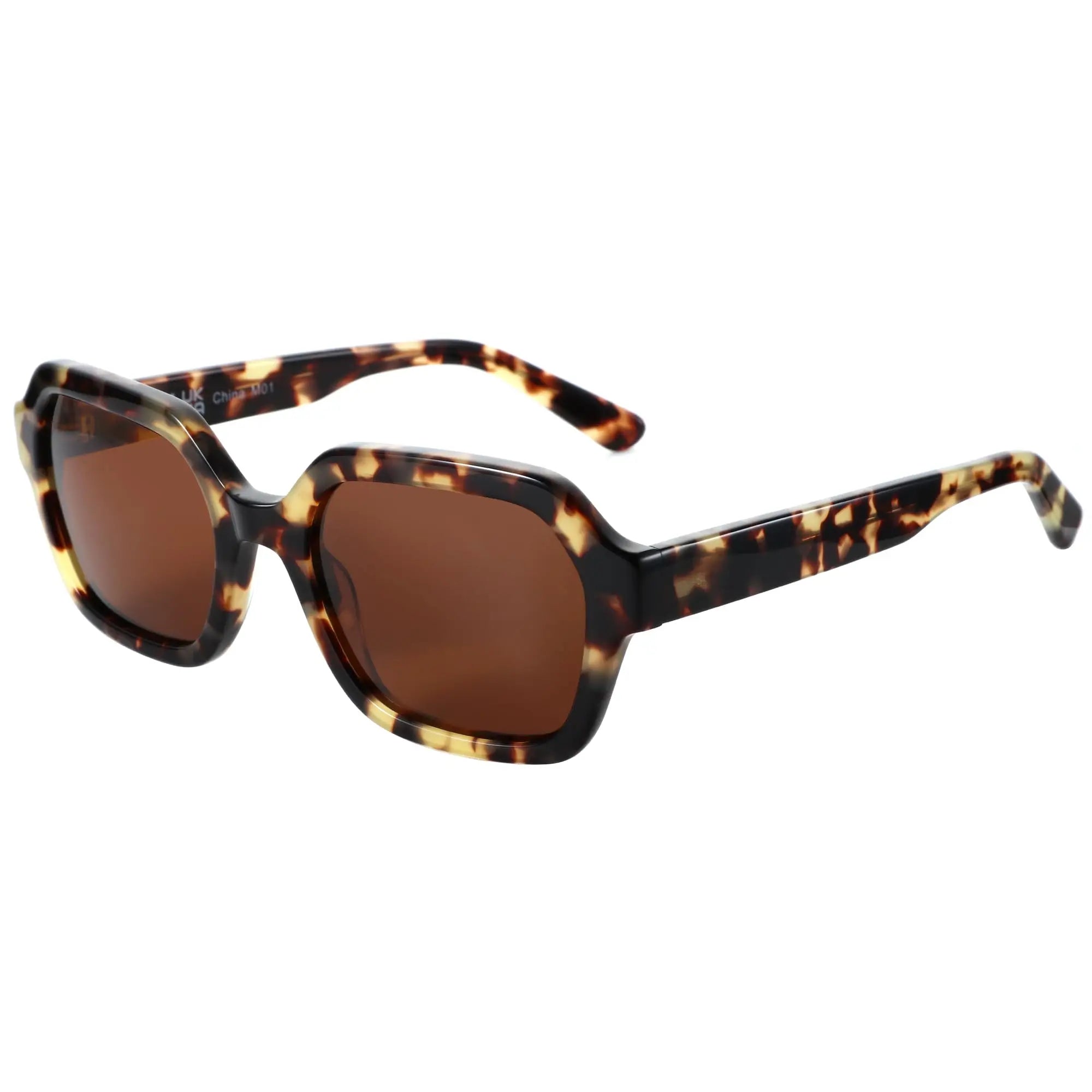 ZENOTTIC  Hexagon Handmade Acetate For Women Prescription Sunglasses Polarized UV400 TAC Lenses Retro Eyewear
